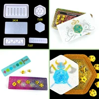 hexagonal long dice storage box silicone mold diy rectangular dice storage with lid set resin silicone mold