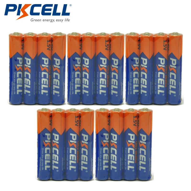 

20pcs/lot PKCELL Battery AAAA LR61 AM6 E96 1.5V Alkaline Battery Dry Primary Battery Batteries for Bluetooth Headset, Laser Pen
