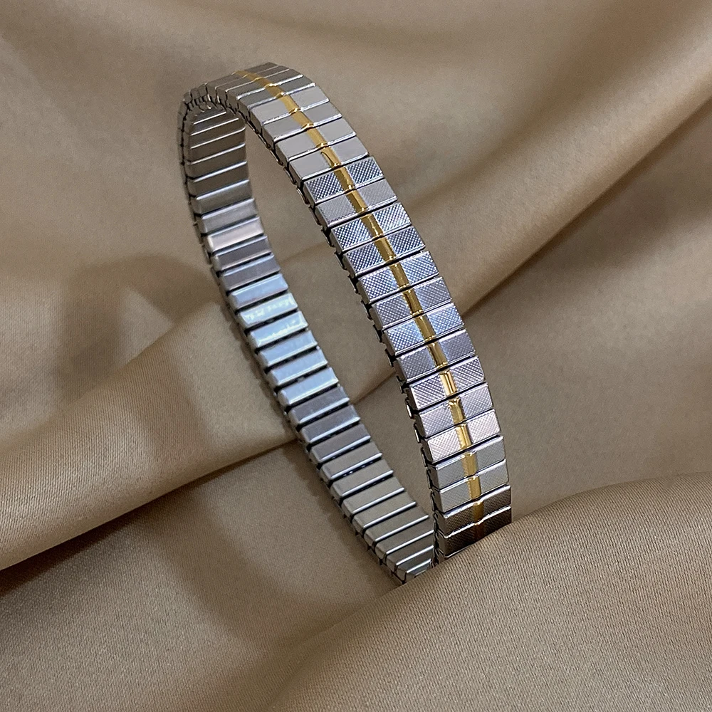 Классический эластичный браслет из нержавеющей стали для женщин и мужчин