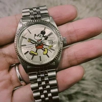 disney mickey official website swiss watch high value luxury new steel strap calendar waterproof mechanical watch for men women