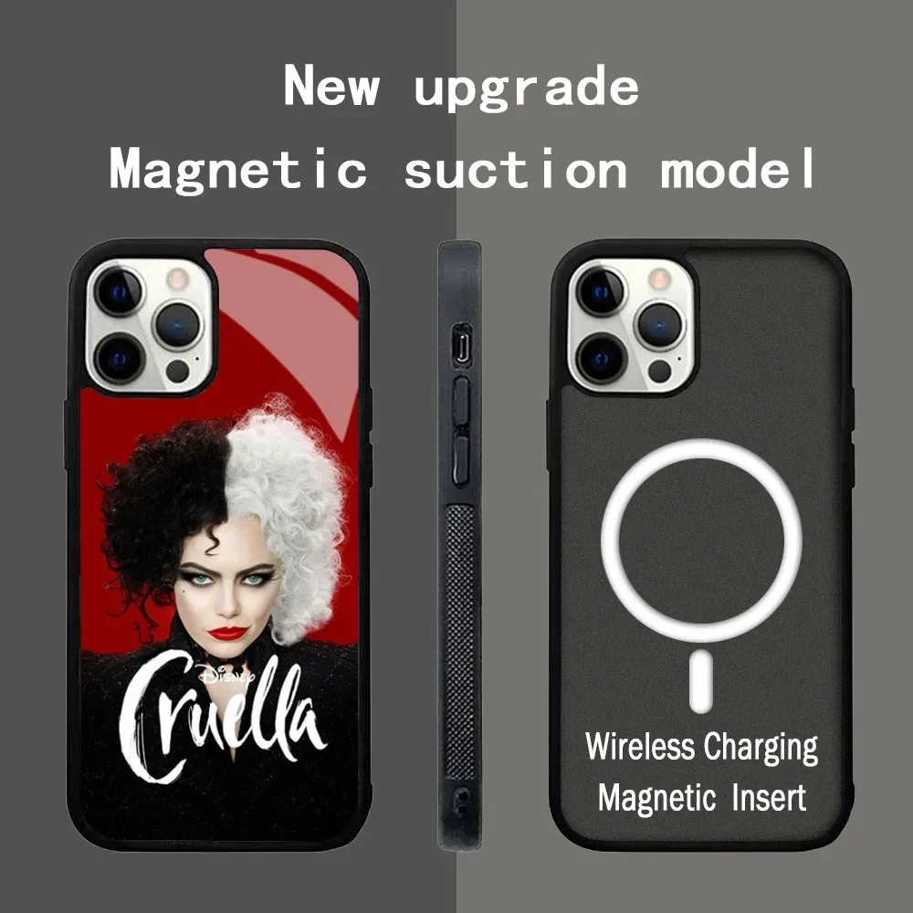 Чехол для телефона C-Cruella Punk D-Disney девочек IPhone 15 14 13 Pro Max 11 12 Mini Alex Mirror Magsafe чехол