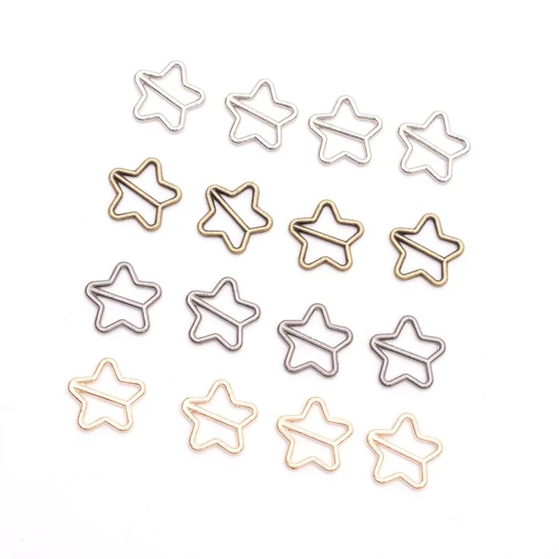 20pcs/50pcs Mini 7mm Doll Belt Star Shape Metal Buckle Butto