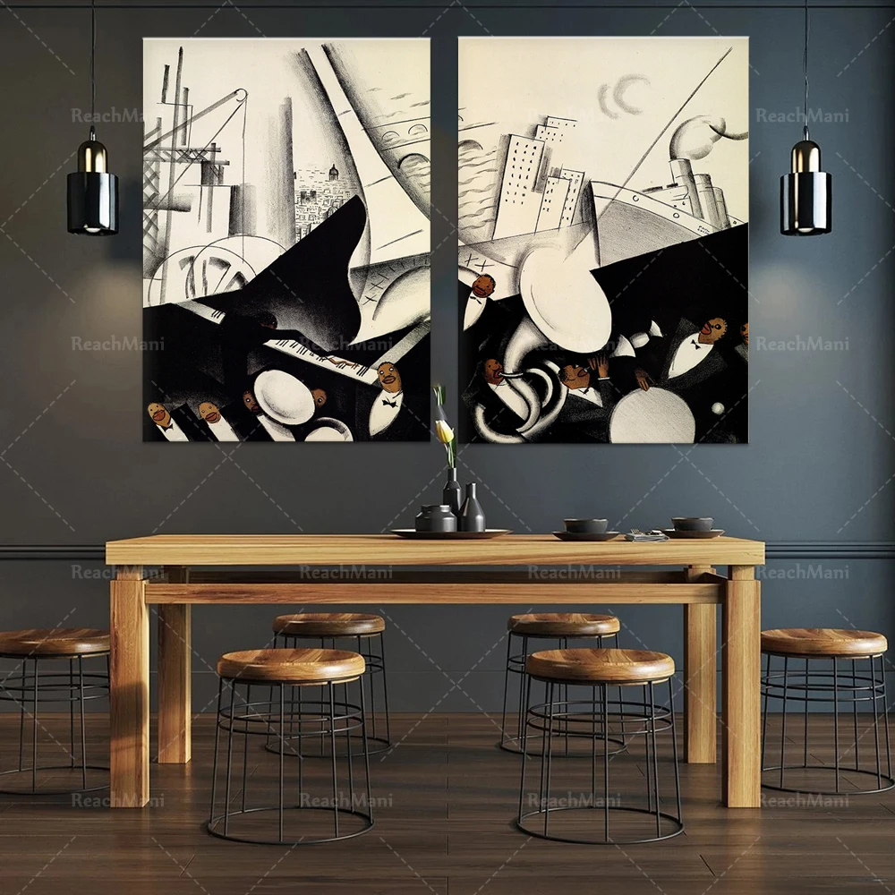 Плакат Paul Colin Jazz Art Prints-Vintage Prints Deco Tumulte Noir Orchestra