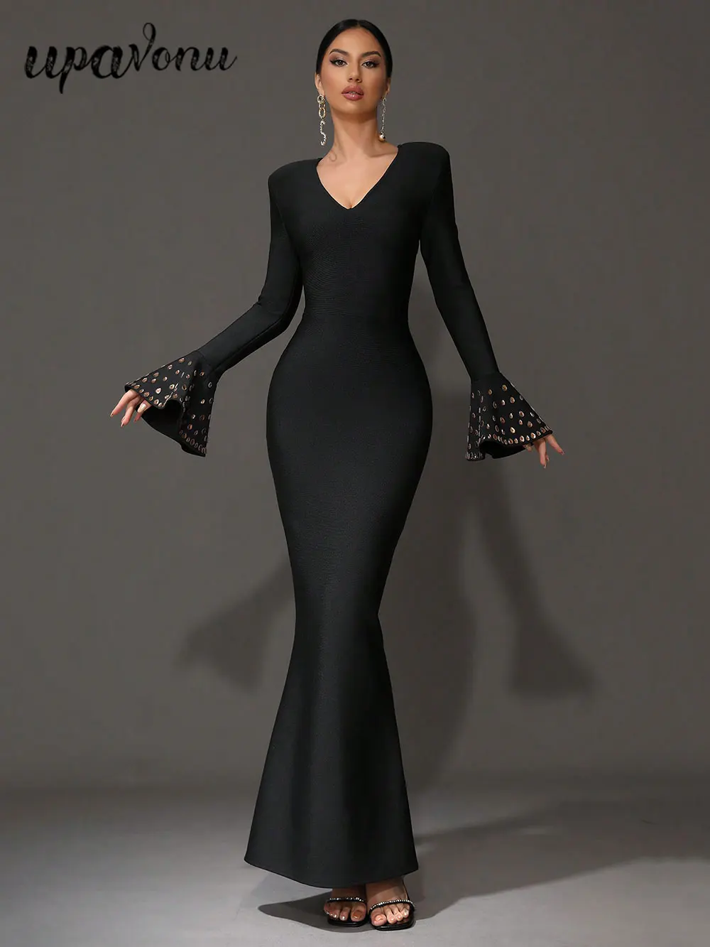 2024 элегантное женское легкое роскошное бандажное платье с бисером и