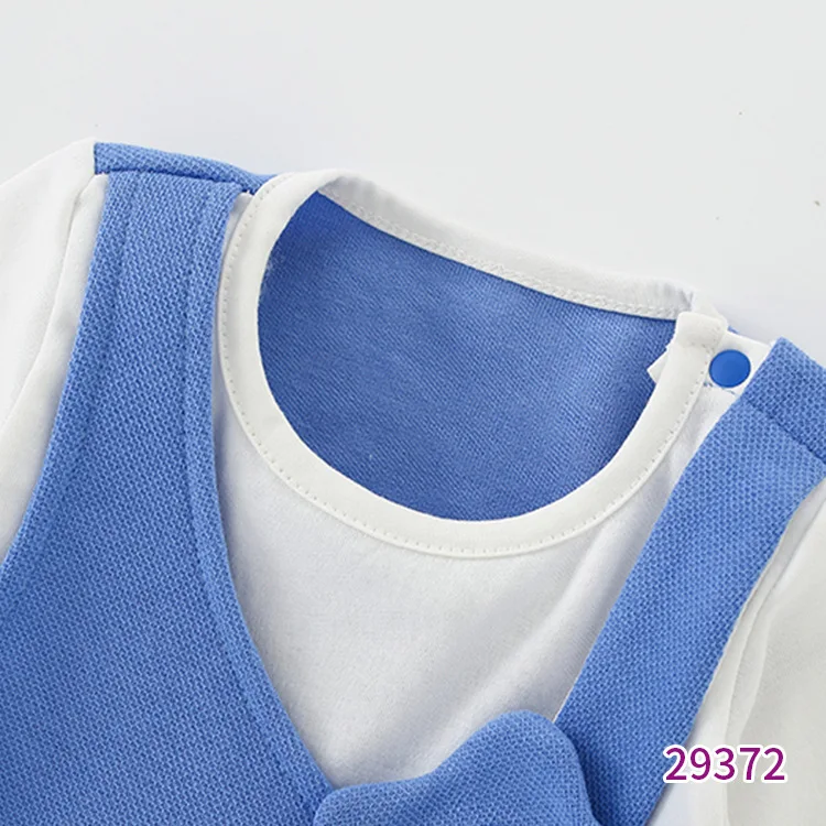 Children's clothing 2022 autumn new baby onesie small fresh blue baby long-sleeved romper