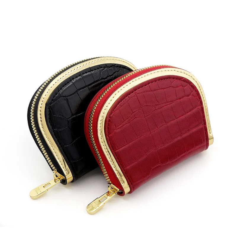 

New Women's Card Bag Vintage Stone Pattern Organ Card Bag Large Capacity Multi-position Zipper Handbag