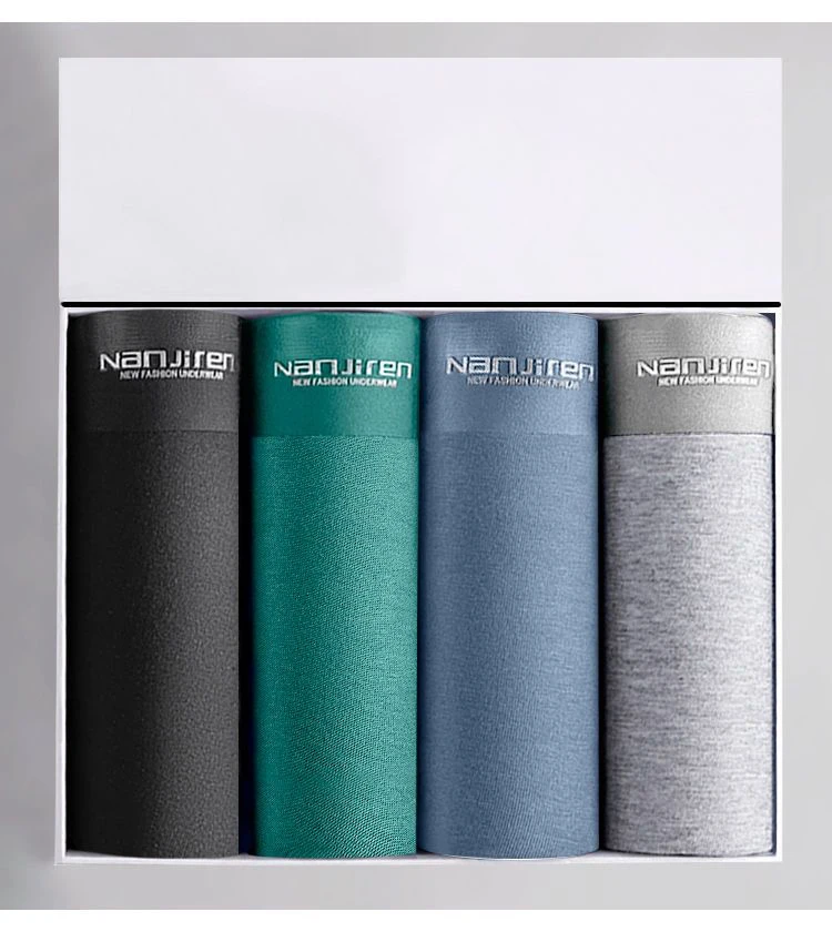 8pcs/Lot Men'S Underwear Antibacterial Breathable Print Men'S Boxer Shorts Sports Soft Plus Size Male Underpants Cotton