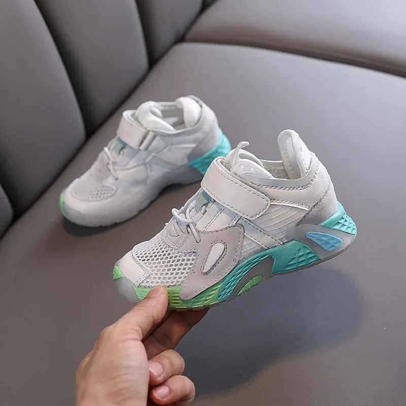 

Summer Girls Sports Shoes 2022 New Kids Fashion Assorted Light Mesh Breathable Children's Sneakers for Boys Non-slip Hook & Loop