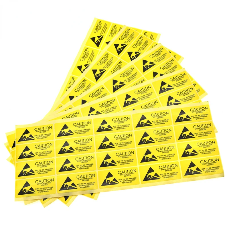 

100pcs Caution Sticky Sticker Adhesive Warning Label Reminder for ESD Static Sensitive Device Electronic Components