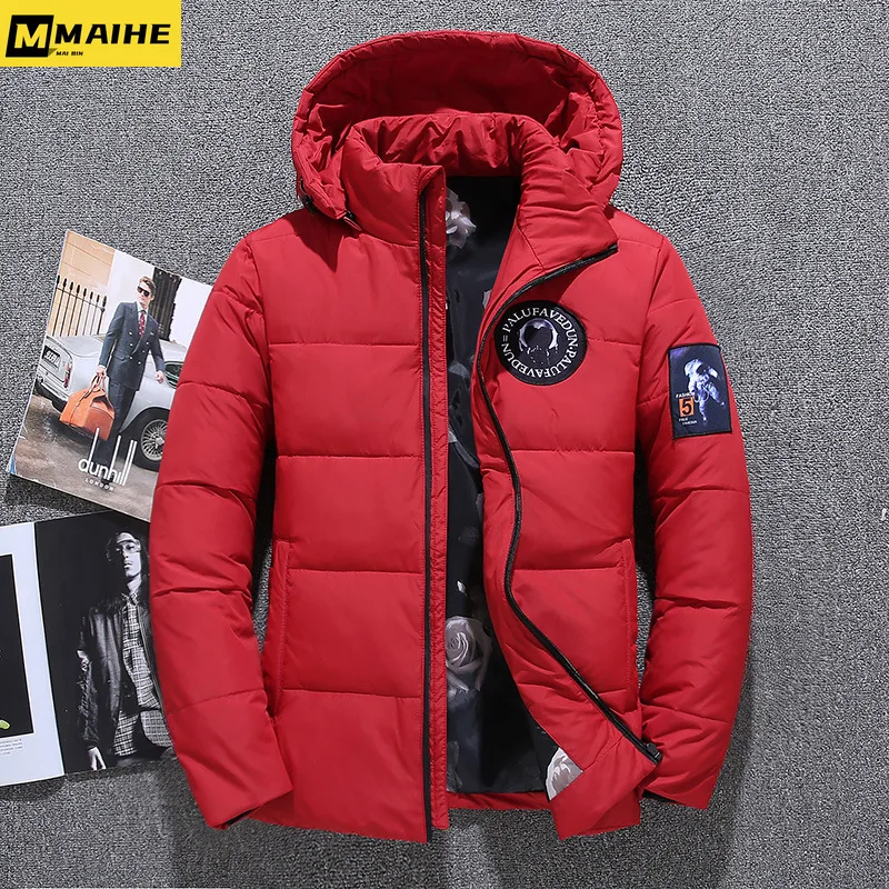 

2022 Men's Down Jacket Duck Winter Warm Hooded Puffer Jacket Men Vintage Clothes 90 X Padded Black Autumn Red Bomber Male Parka