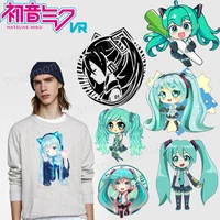 hatsune miku anime iron on transfers for clothing heat transfer stickers patch on clothes men diy t shirt hoodies accessory gift