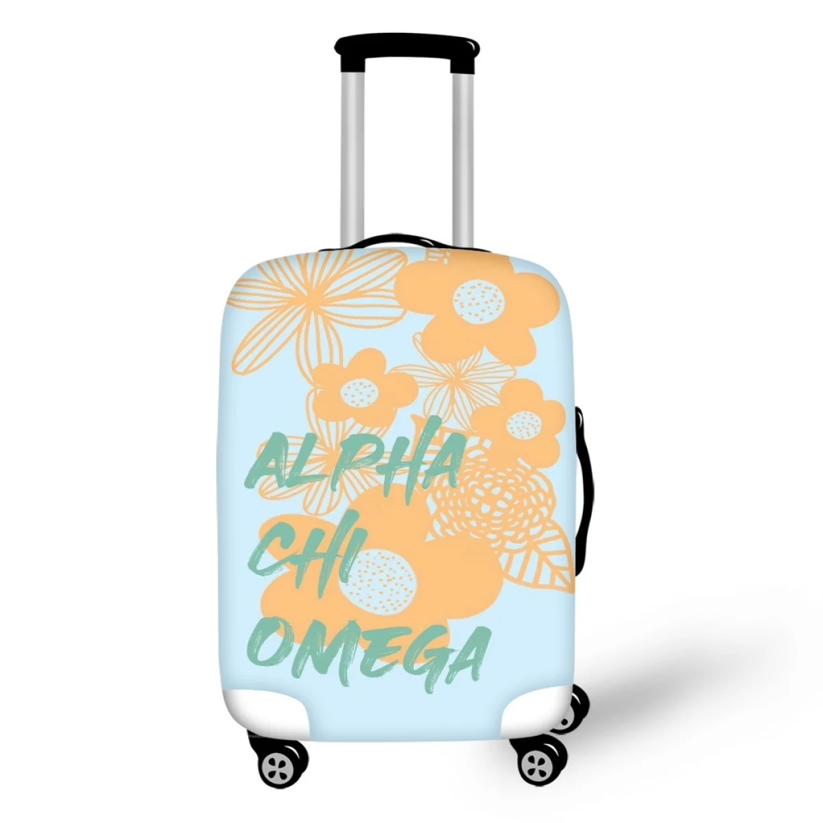

FORUDESIGNS Alpha Chi Omega Luggage Covers Travel Retractable Stretchy Trolley Case Protective Suitcase Cover Practical