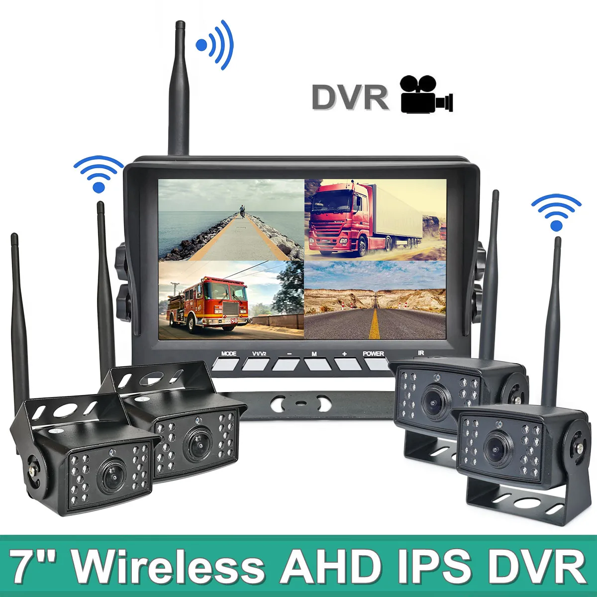 DIYSECUR Wireless 7inch AHD IPS Car Monitor HD IR Night Vision Reverse Backup Recorder Wifi Camera For Bus Car Truck