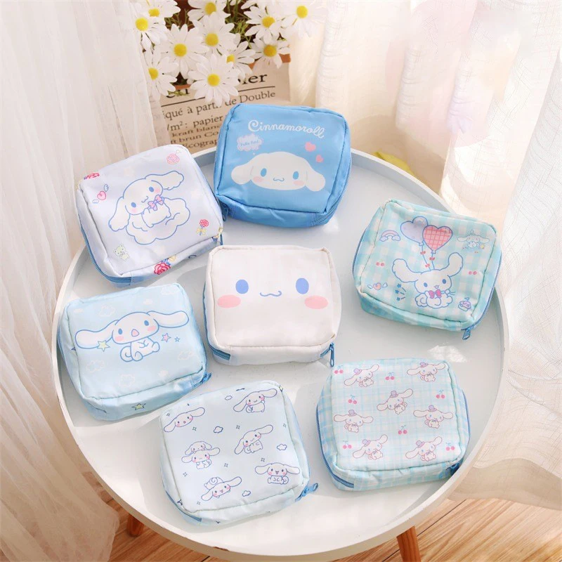

Sanrio Cinnamoroll Storage Bag Anime Cute Kawaii Women Travel Menstrual Sanitary Napkin Cosmetics Storage Bag Toy Girls Gifts