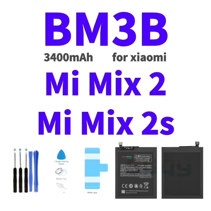 

3400mAh BM3B Phone Battery for xiaomi Mi Mix 2 Bateria for Mi Mix 2/2s Battery Replacement Batterie for xiaomi Mix 2s Batteria