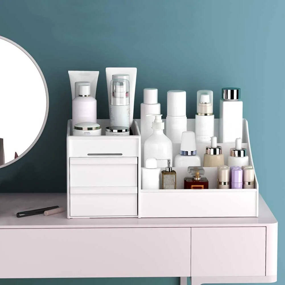 

Large Capacity Cosmetic Storage Box Organizer Desktop Jewelry Nail Polish Makeup Drawer Container Makeup Sundries Storage Box