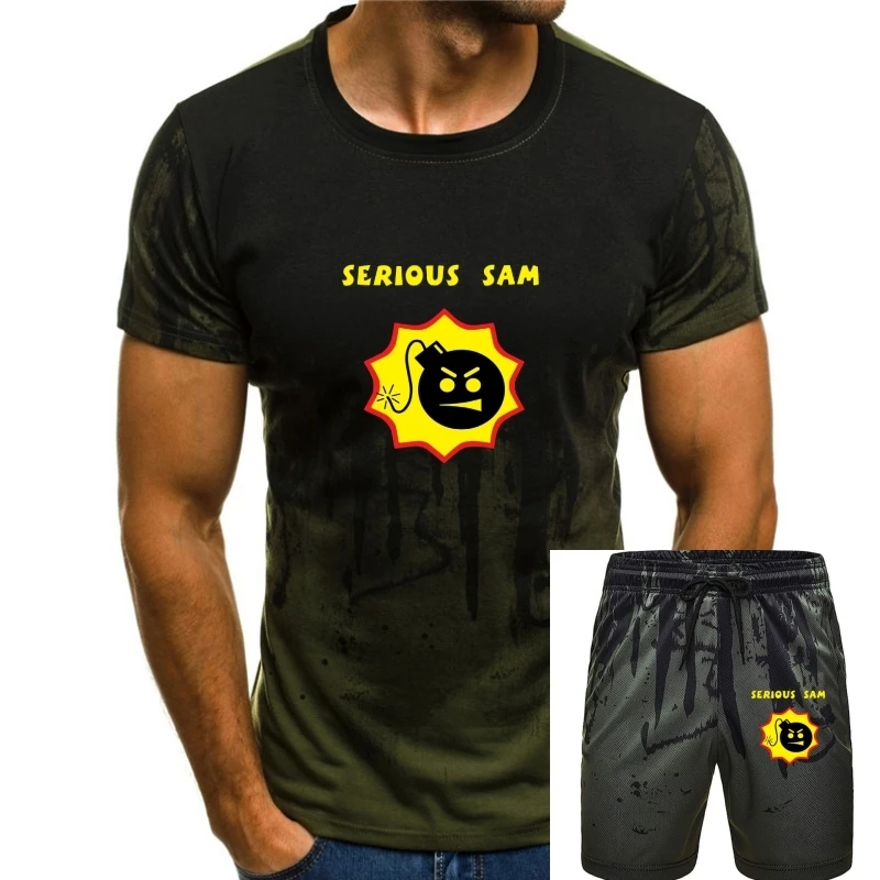 

Serious Sam T-Shirt Serious Sam Replica T Shirt 100% Cotton Summer Tee Shirt Men Cute Short-Sleeve Printed Tshirt