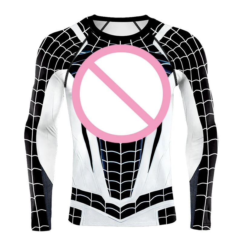 

Zawaland Cosplay Anime Movie Superhero 3D Printed Men Compression Running T Shirt Long Sleeve Gym Quick-Drying Tight Tops