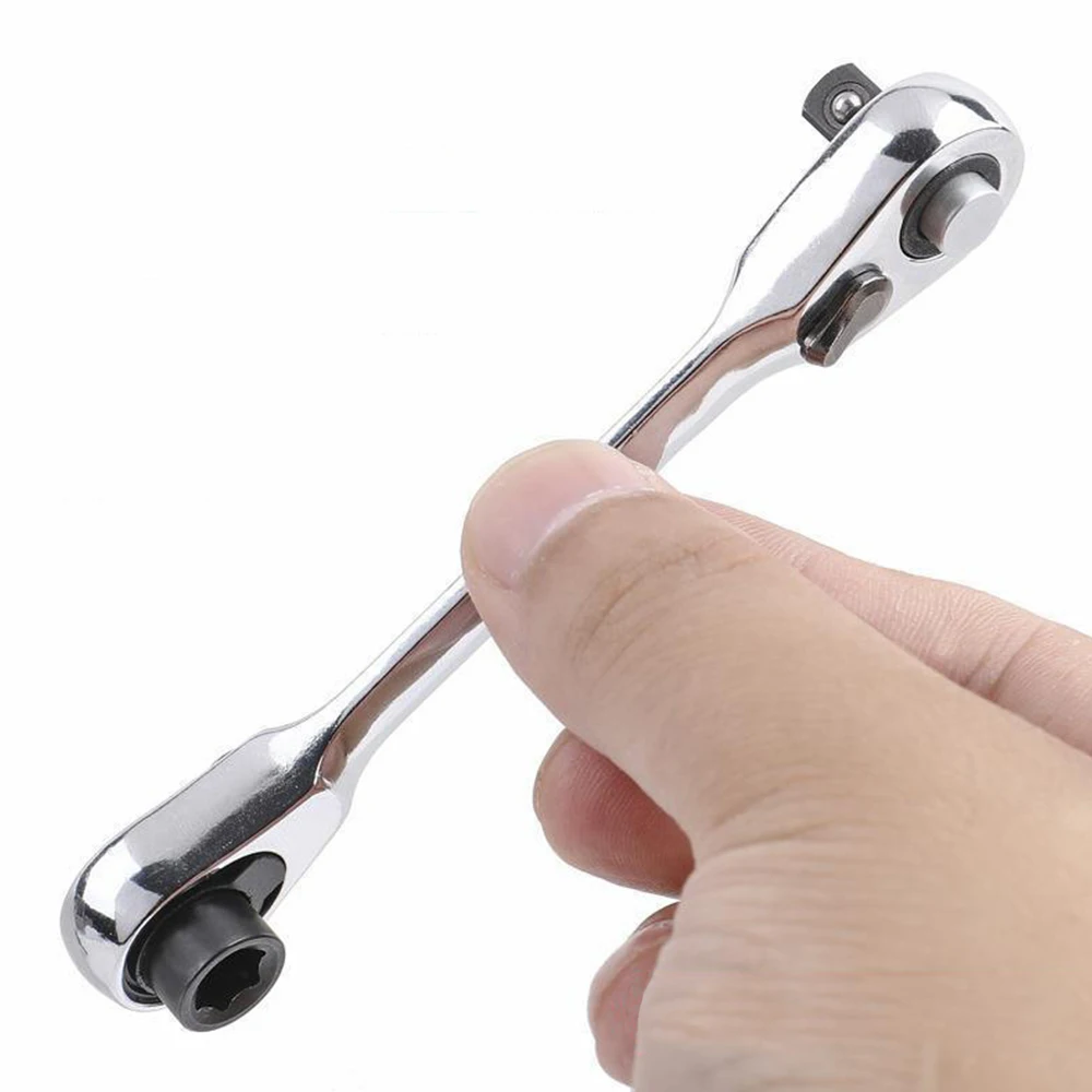 портативный 72-зубчатый мини-ключ с трещоткой 1/4 один крест двойного назначения