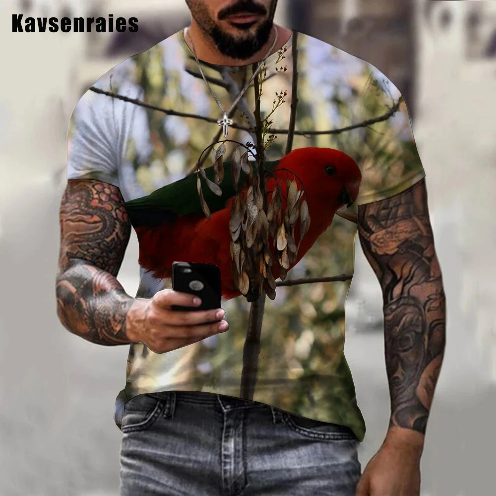 

Fashion 3D Animal Parrot Printed T-shirt Men Women 2022 Summer Casual Harajuku Style Tee Shirts Oversized Tops