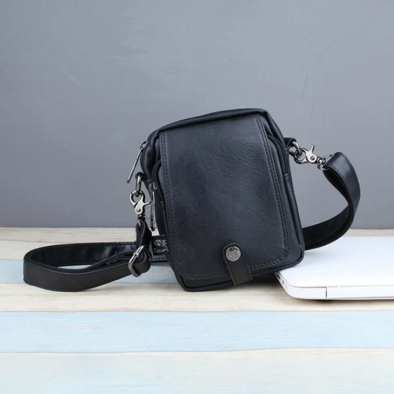 Vertical Trendy Fashion Man'S Single Shoulder Mini Pouch Retro Crossbody Bag Summer Korean Leisure Mobile Phone Bag
