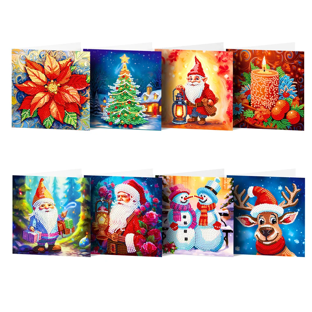 

New DIY Cartoon Christmas Birthday Postcard Diamond Painting Greeting Card 5D DIY Children's Day Embroidery Greeting Card Gift