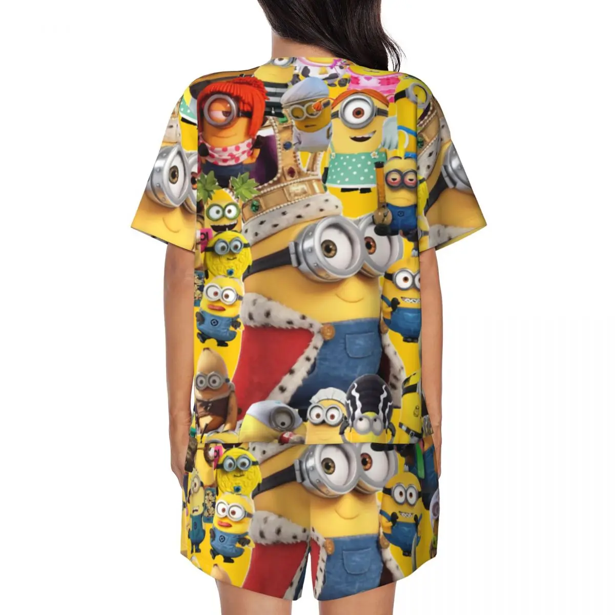 Комплект пижамный женский из 2 предметов мультяшный анимационный Миньон шорты с