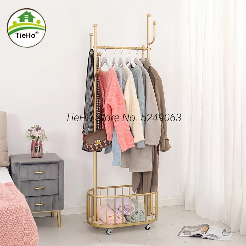 Ins Nordic Light Luxury Hanger Floor Bedroom Coat Rack Net Red Drying Clothes Rack Space Saving Home Simple Modern Livingroom