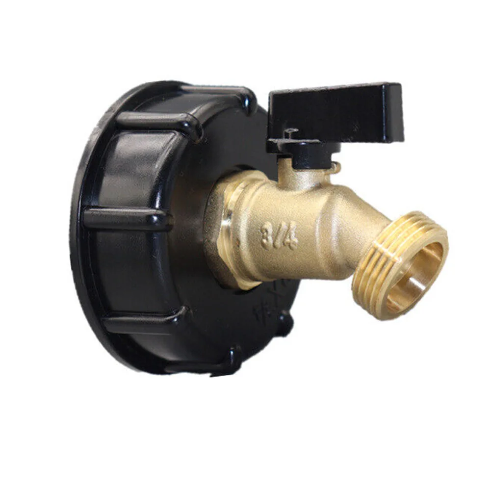 

1pcs 275-330 Gallon IBC Tote Water Tank Adapter Brass Hose Faucet Valve Connector Prevent Rust Cracked For Garden Hoses