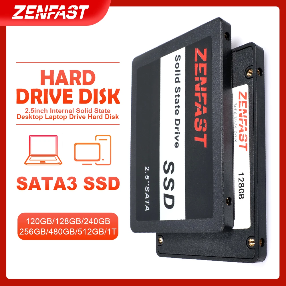 Фото Жесткий диск ZENFAST SATA3 SSD 120 ГБ 128 2 5 дюйма 240 256 512 Гб жесткий hdd ТБ Внутренний