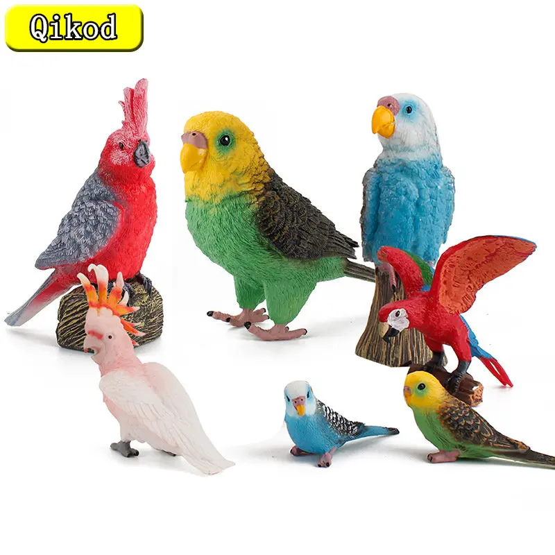

Simulation Parrot Figurines Birds Action Figure Landscape Ornament Models Macaw And Cormorant Figures ToysGift for Kids Children