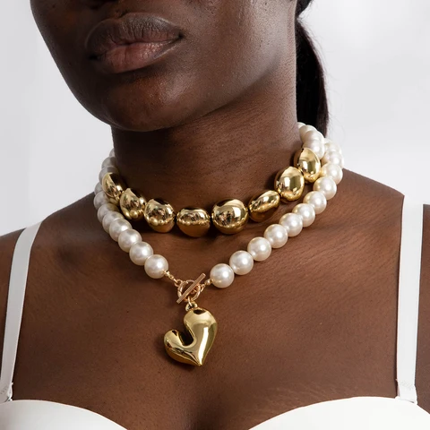 Tocona 2024 Белое ожерелье с сердечком