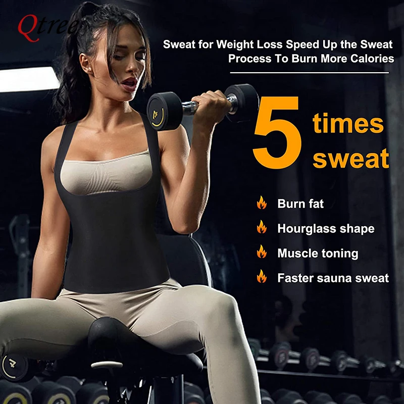 Sweat Sauna Vest for Women Body Shaper Waist Trainer Weight Loss Fat Burning Shirt Slimming Compression Premium Workout Tank Top