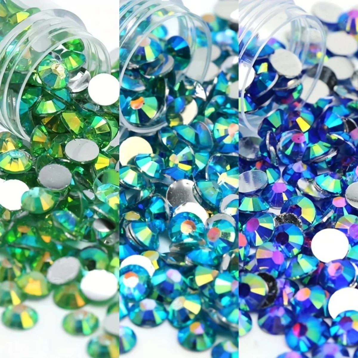 Круглые стразы из смолы в перидот AB