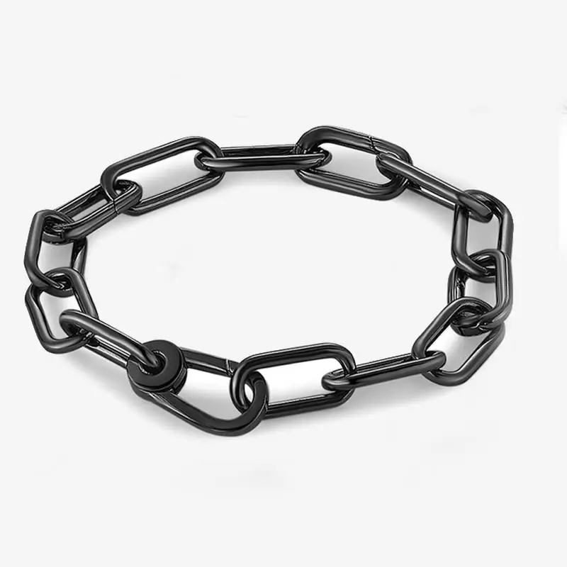

New Recommended ME Link Chain Bracelet 925 Sterling Silver Bracelets Black Chain Women Original Jewelry Gift