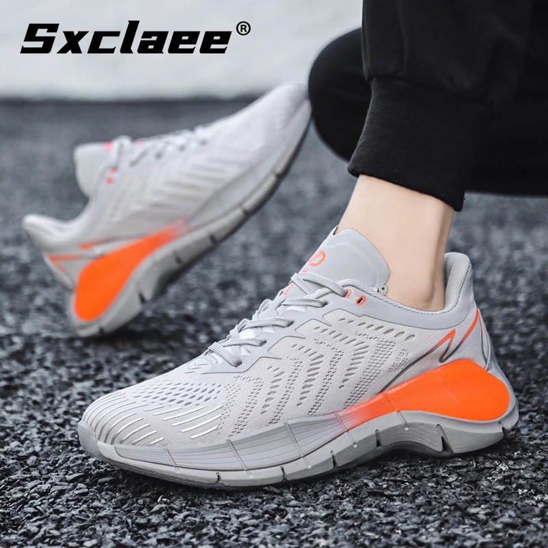 Sxclaee Fashion Flying Knit Casual Men's Shoes Breathable Deodorant Mens Sports Shoes Anti-slip Wear-resistant Sneakers Big 46