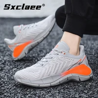 sxclaee fashion flying knit casual mens shoes breathable deodorant mens sports shoes anti slip wear resistant sneakers big 46