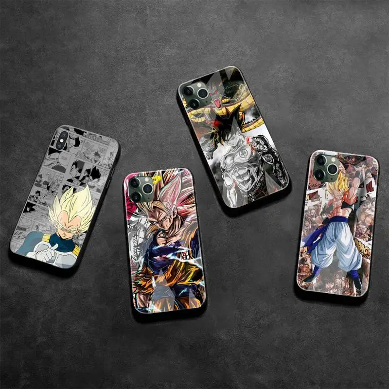 

Dragon Ball Z Son Goku Vegeta Phone Case Tempered Glass For iPhone 13 12 Mini 11 Pro XR XS MAX 8 X 7 Plus SE 2020 cover