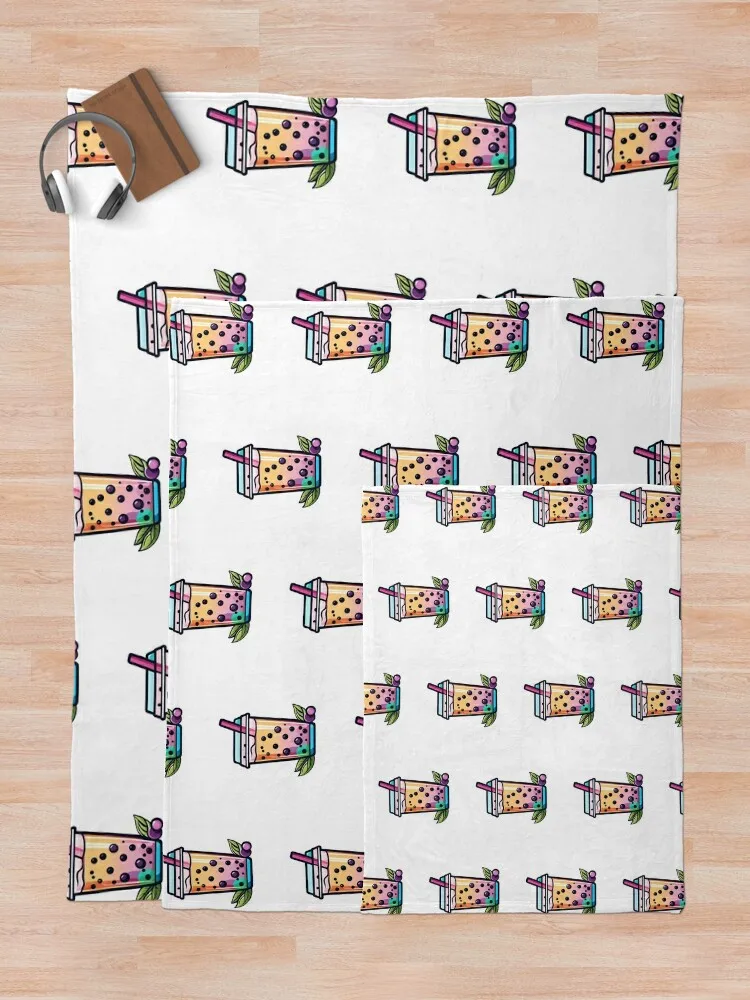 Наклейка Kawaii Boba Bubble Tea-Минимальный розовый дизайн Fizzy Drink декоративное одеяло