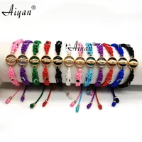 12pcs virgin mary and saint jude new nylon thread hand woven bracelets as gifts multiple colors to choose from and for prayer