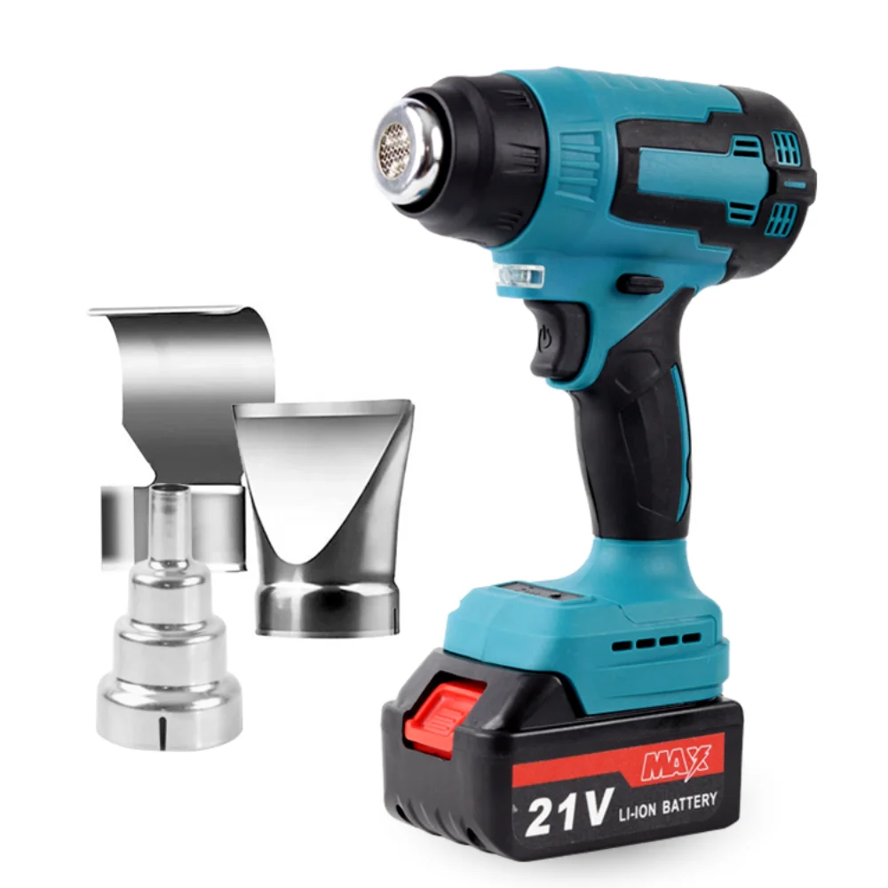 

Беспроводной ручной тепловой пистолет 21 в, электрический тепловой пистолет, перезаряжаемый с 3 насадками, домашний термоусадочный Упаковочный Инструмент