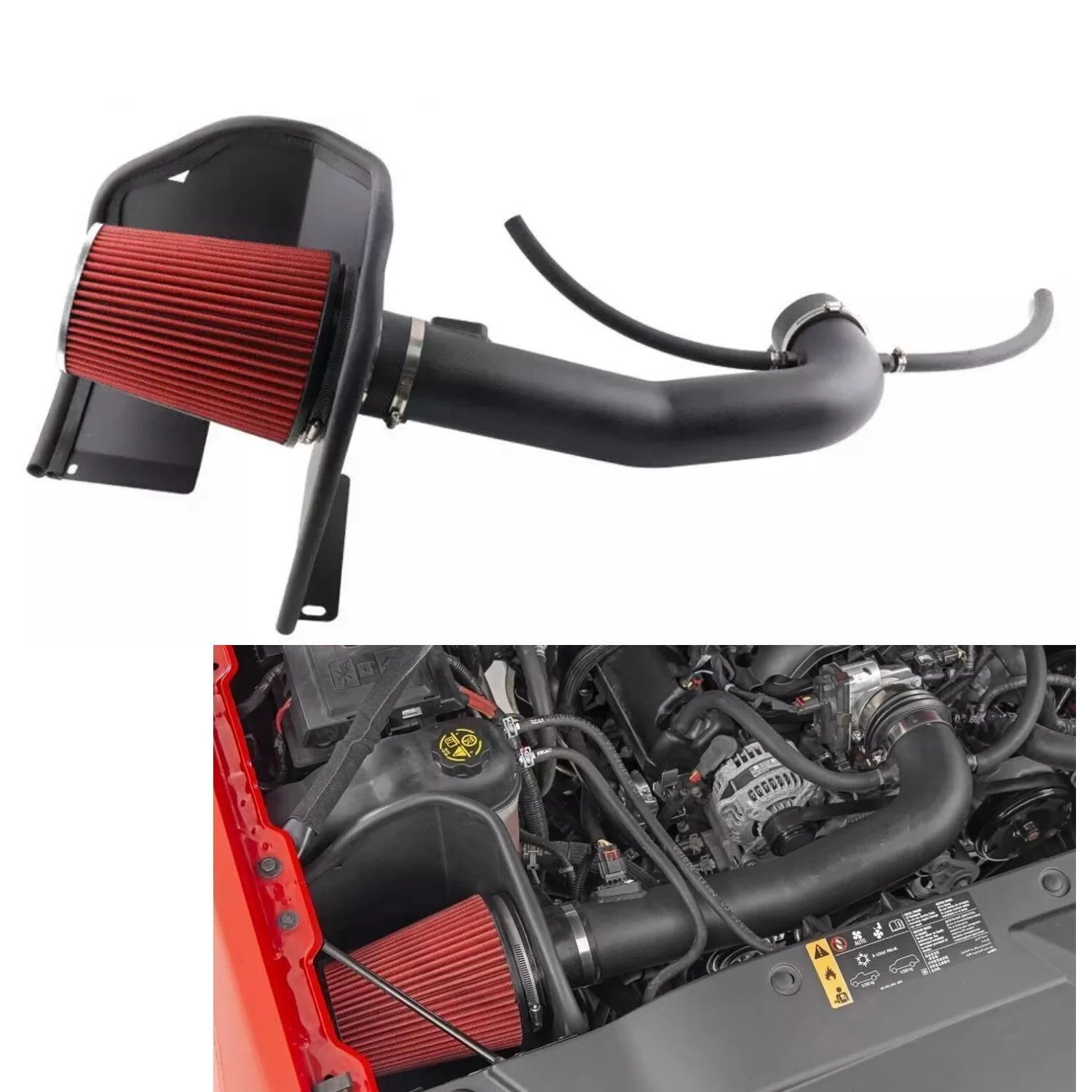 

Black Cold Air Intake System w/ Filter Shield for 14-18 Chevy GMC 1500 5.3L 6.2L