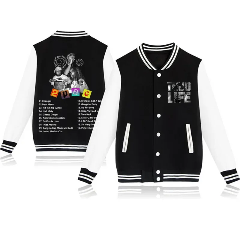 Бейсбольная куртка Th-ug Life Tupac 2pac самые большие хип-хоп песни поп-музыка