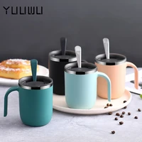 new stainless steel coffee mug metal drinking mugs double wall beer cup hermal water wine cups with lid for office home
