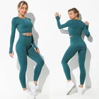 Женская спортивная одежда, бесшовный костюм для йоги, бюстгальтер для фитнеса + укороченный топ, шорты + леггинсы с высокой талией, спортивная одежда для женщин