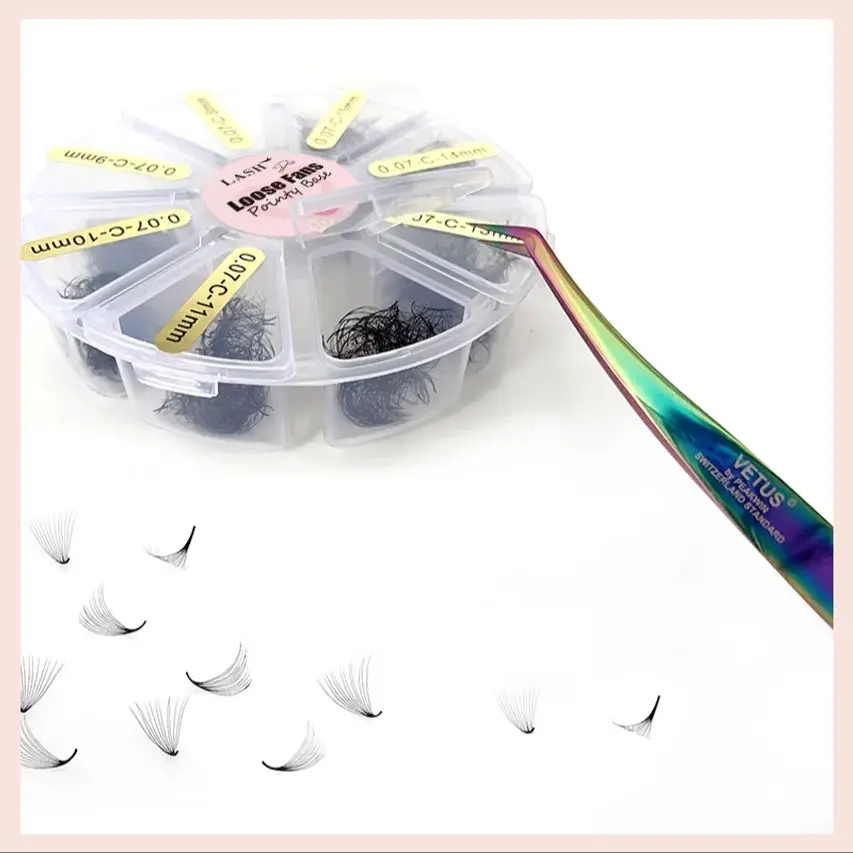 1600 вееры Seashine Объем 8-15 мм Смешанная Длина острые стебли Promade свободные Поклонники