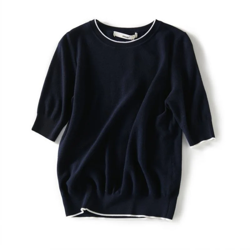 Женская Однотонная рубашка с круглым вырезом Свободная Повседневная Блузка