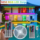 Светодиодная лента RGB 5050 с инфракрасным пультом дистанционного управления, гибкая светодиодная лампа, лента для телевизора, настольного экрана, подсветильник ка, диодный декоративный светильник