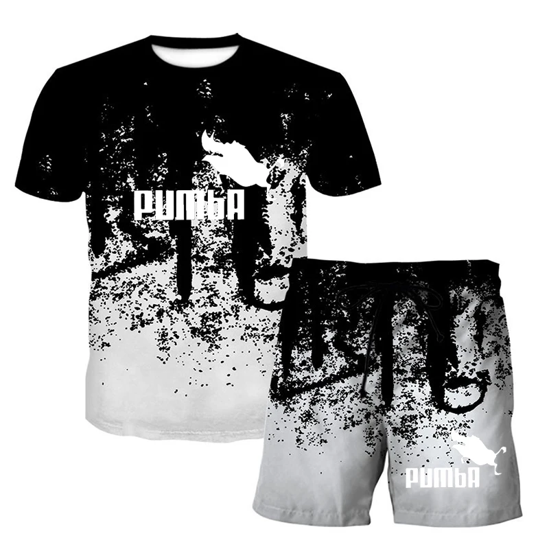 

Men's Sets Oversized T-shirts + Shorts Two Piece Tracksuit Sport and Leisure Summer Sportswear Suit Male Outfits Man Clothes