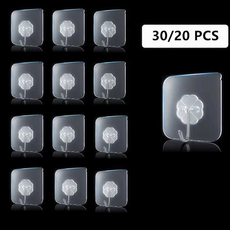 

Transparent Non-Marking Strong Viscose Hook Load-Bearing Wall Hanging Porch Kitchen Paste Suction Cup Bathroom Punch-Free Hook